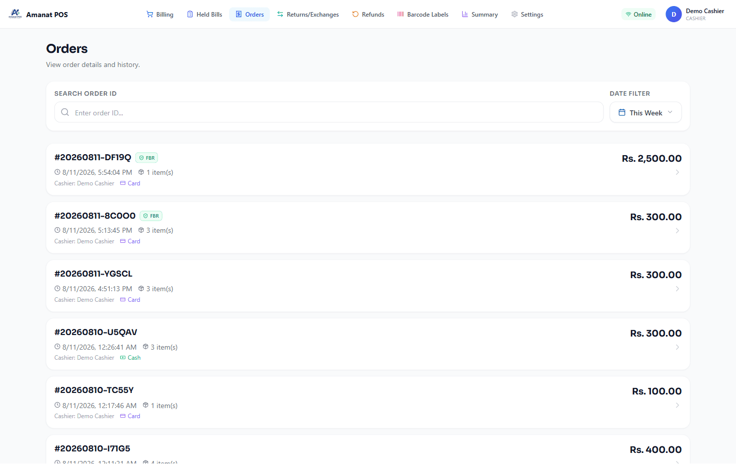 Orders — Track, filter & manage customer orders