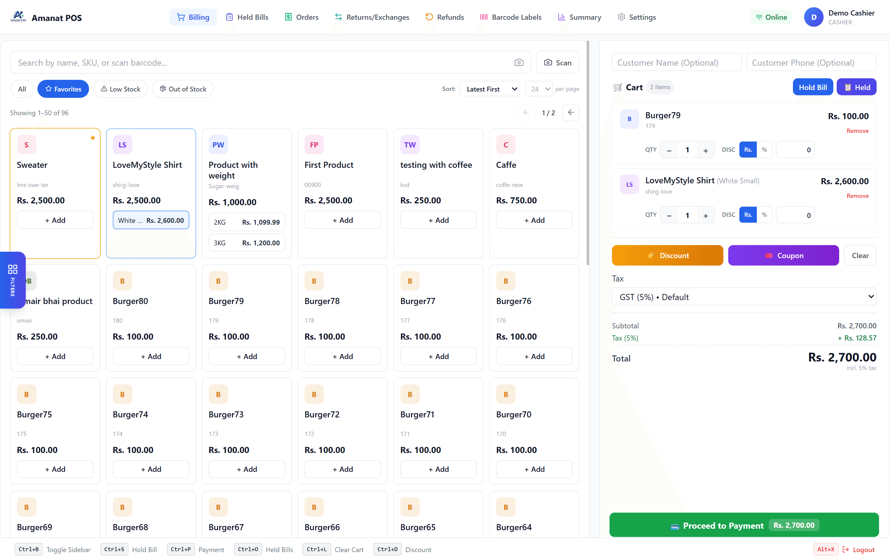 Sales Counter — Process sales & print receipts