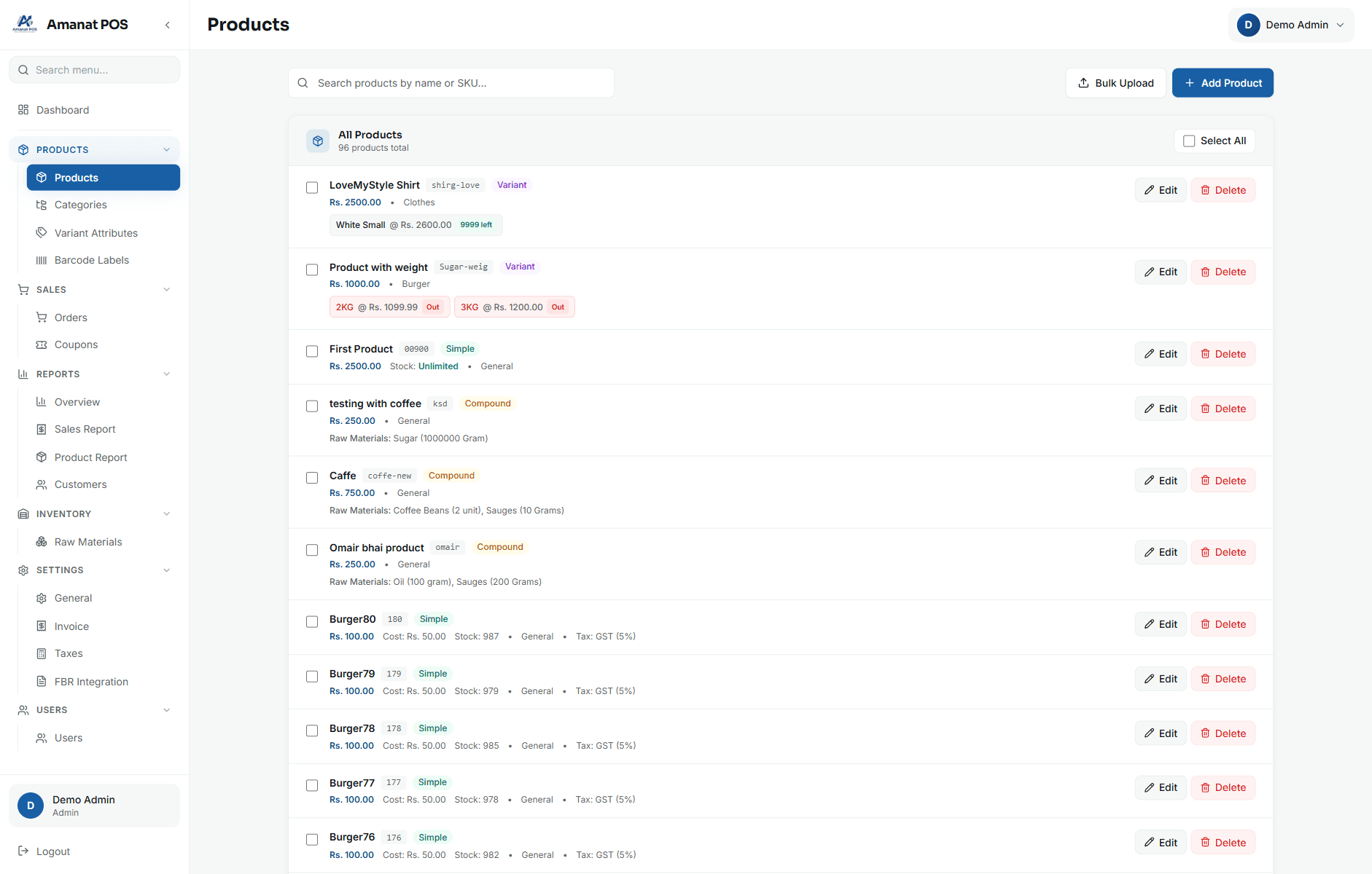Products — Manage catalog, variants & pricing